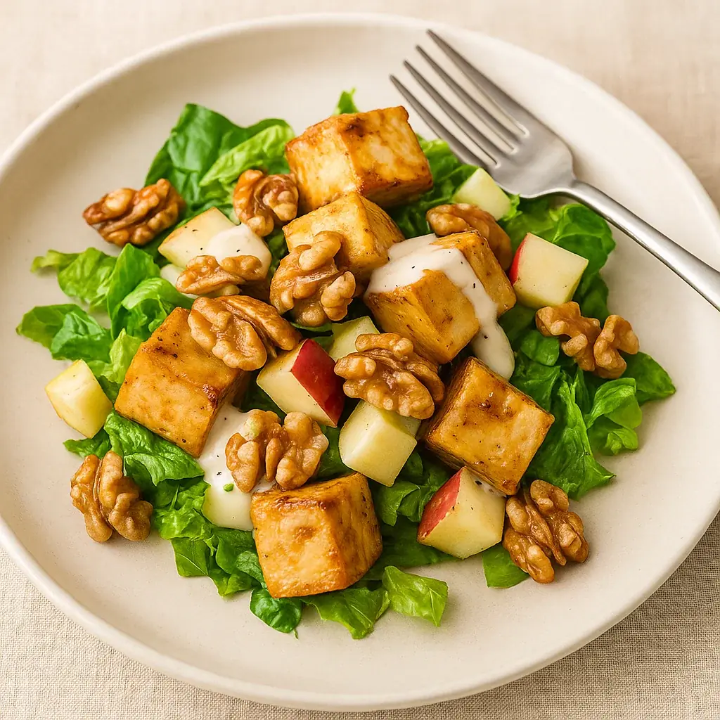 Salade de tofu caramélisé aux pommes Gala