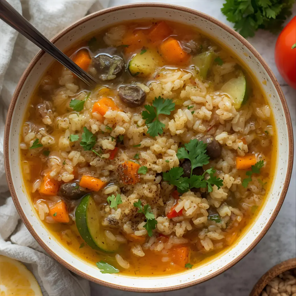 Soupe de riz à la marocaine