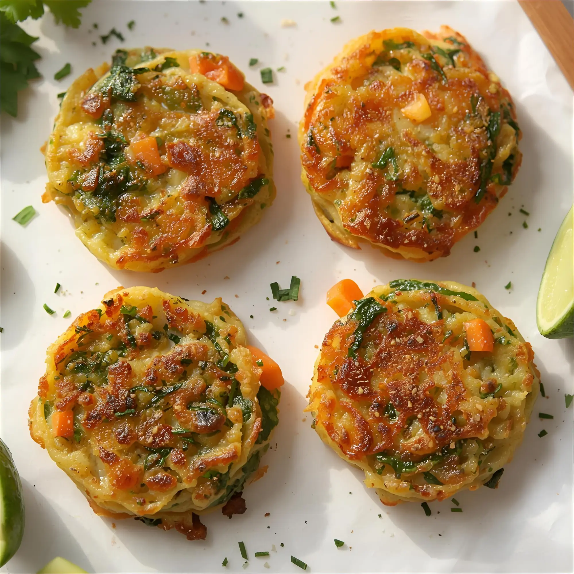 Galettes de pommes de terre maison aux épinards et carottes