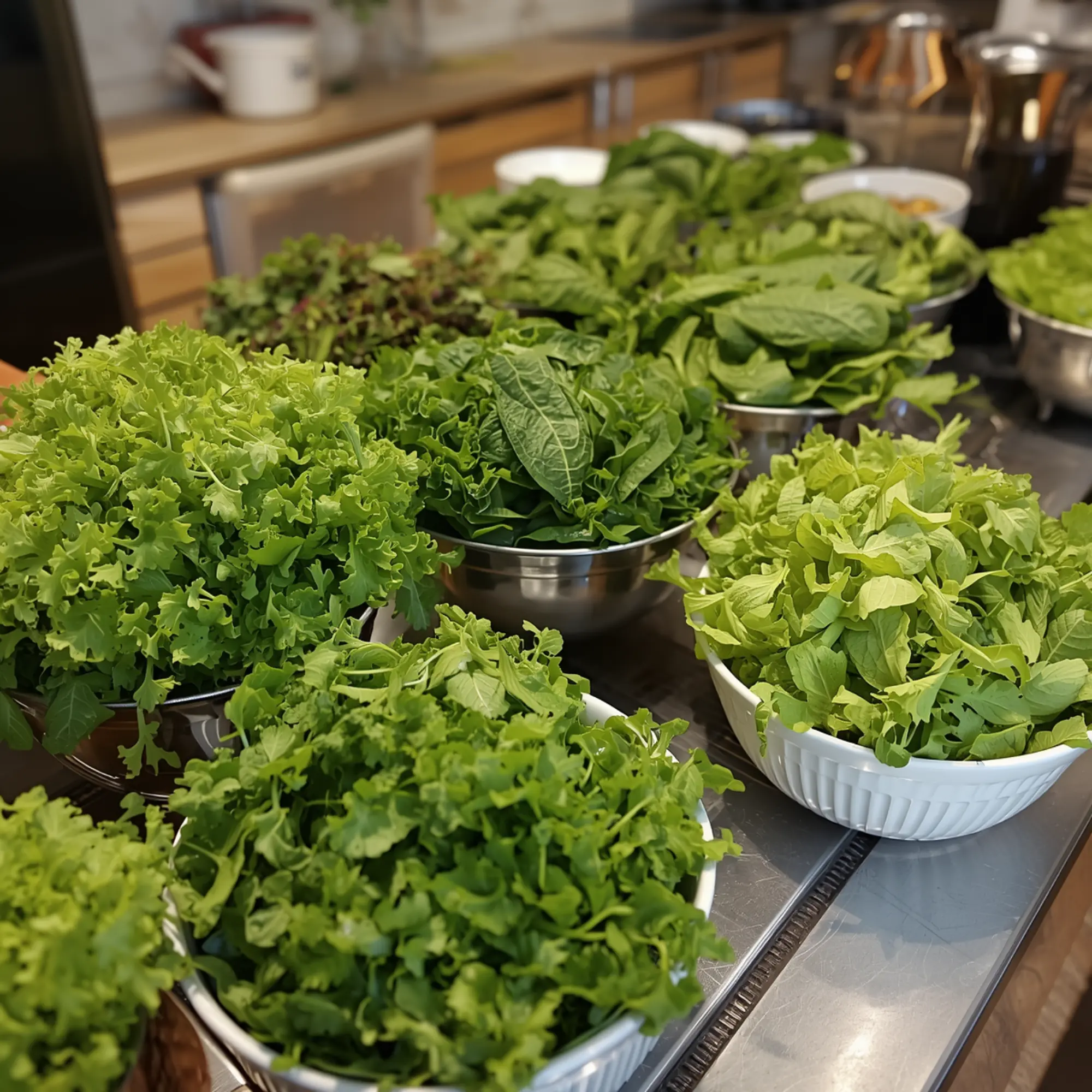 Fresh crispy lettuce leaves
